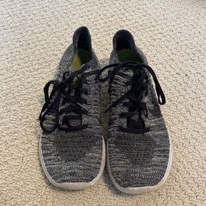 Nike Charcoal Knit Athletic Shoes with Black Laces